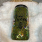 16oz Glass Can Snow Globe Tumbler - Glitter & Floral Bee Design
