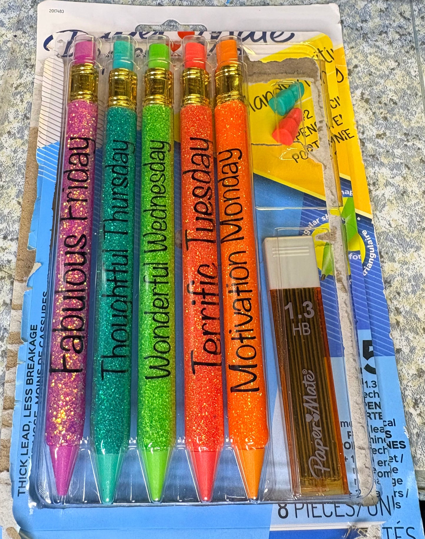 ✨ Weekday Glitter Mechanical Pencil Set ✨